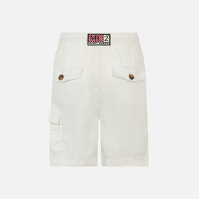 White color linen bermuda short - MC2 Saint Barth