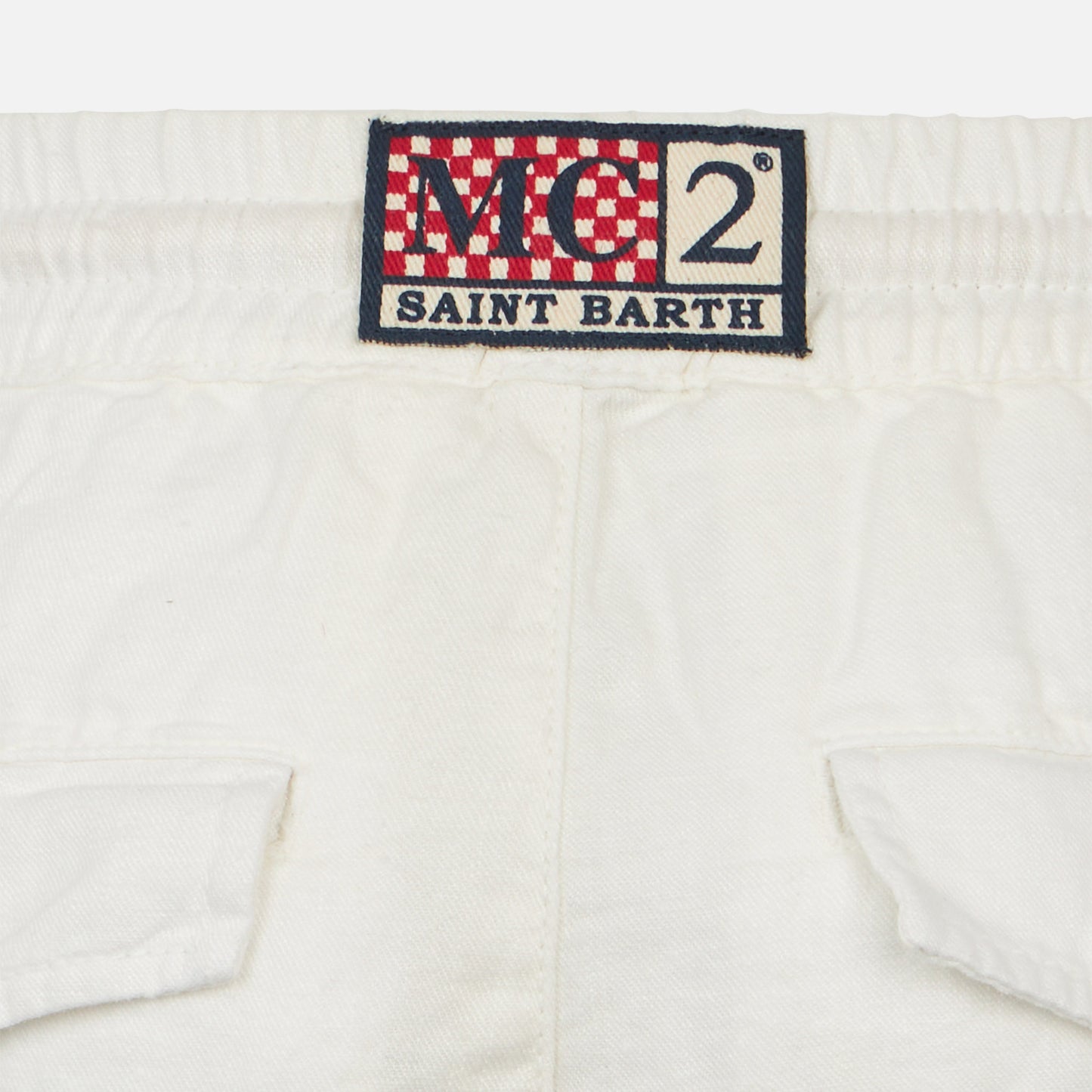 White color linen bermuda short - MC2 Saint Barth