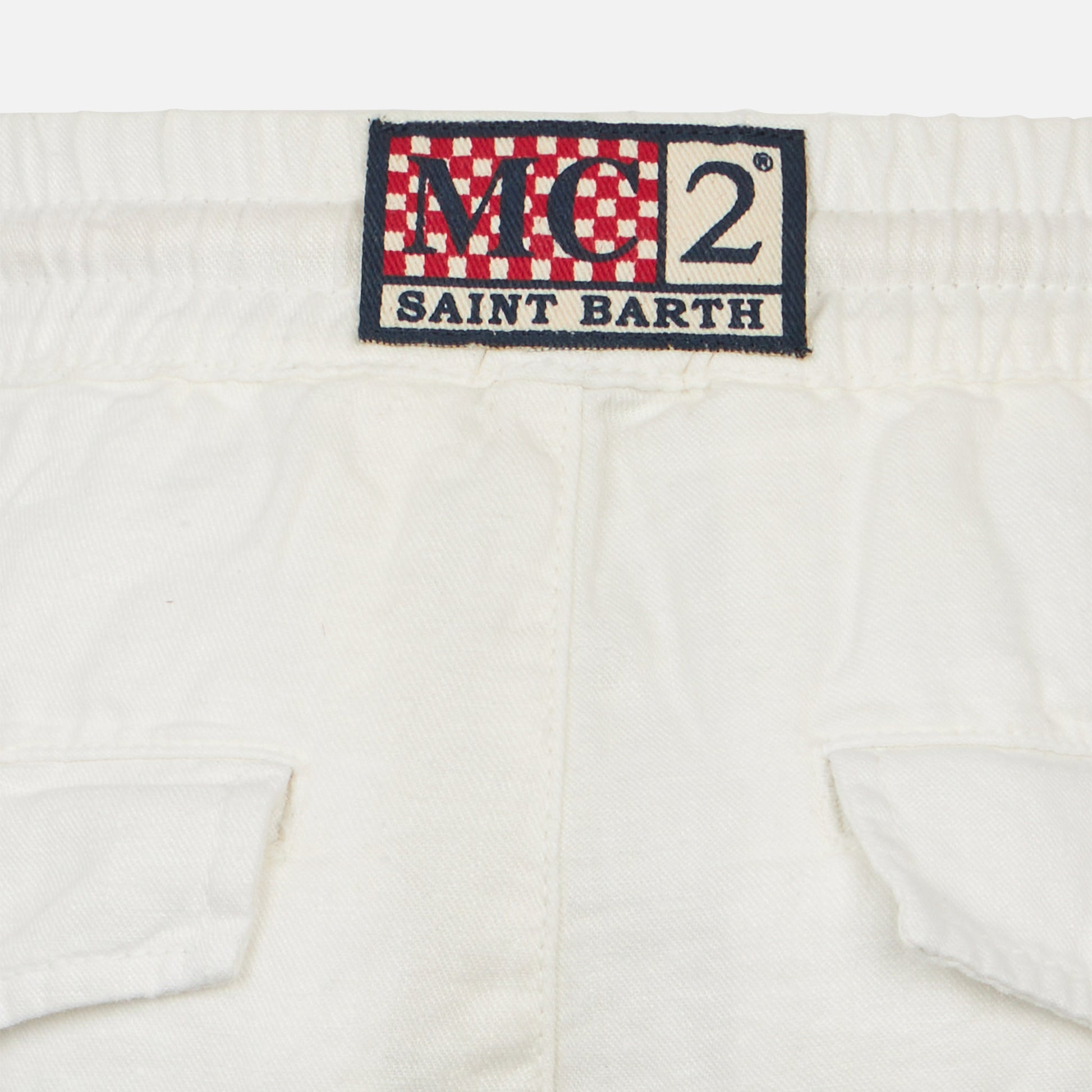 White color linen bermuda short - MC2 Saint Barth