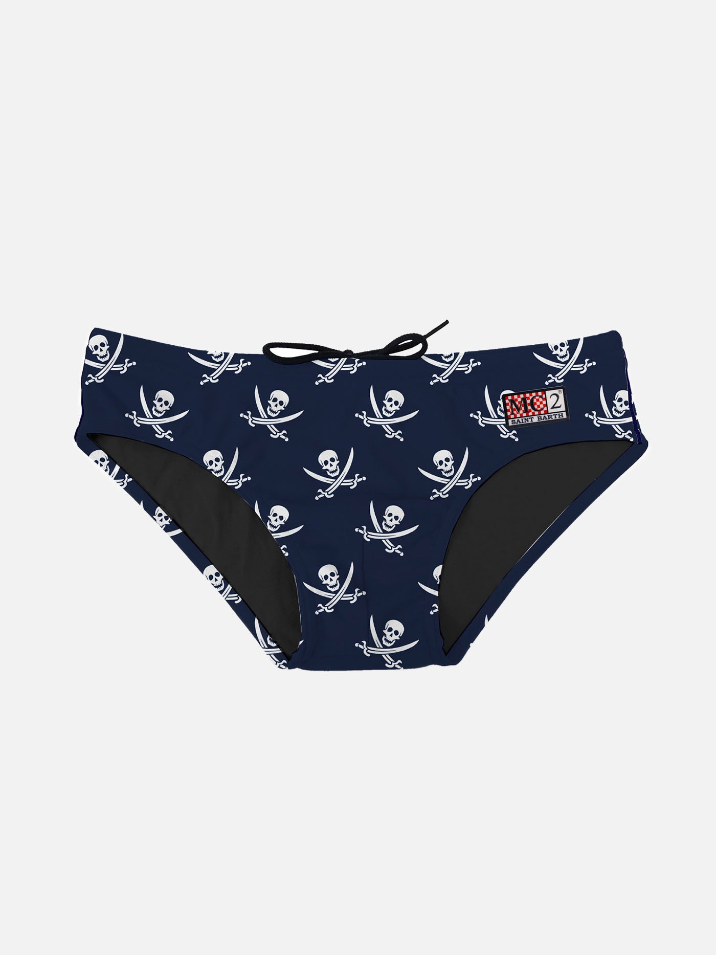 Blue navy boy swim briefs pirates micro print - MC2 Saint Barth