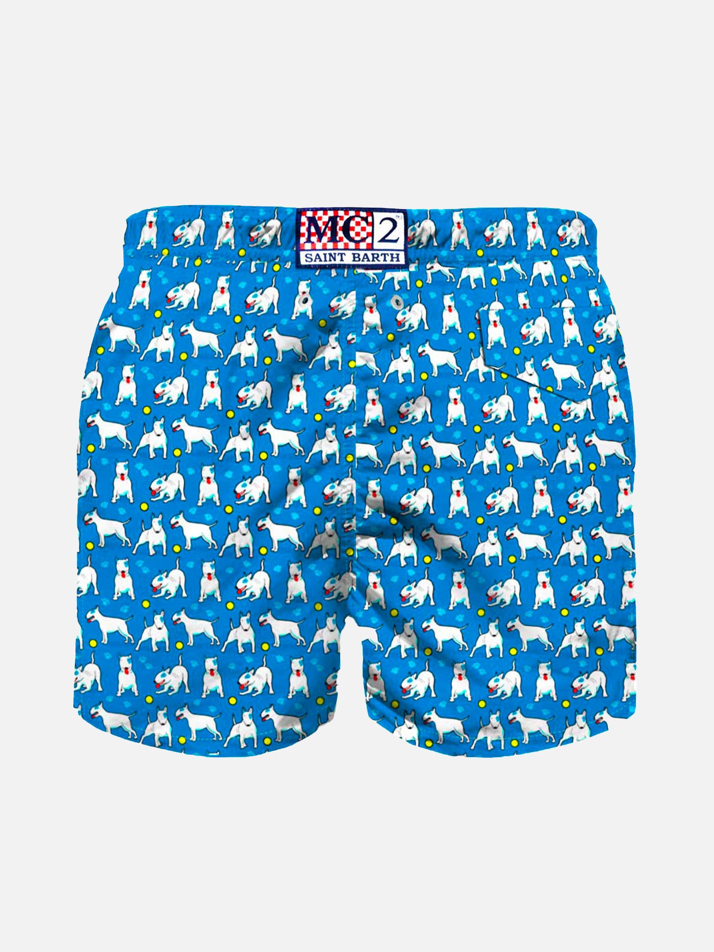 Bull Terrier all over print boy's light swimshorts - MC2 Saint Barth