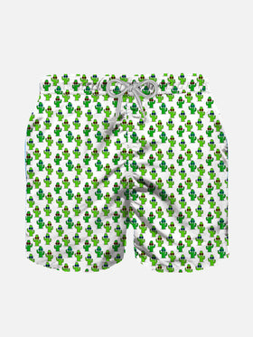 Boy light fabric swim shorts with cactus print - MC2 Saint Barth