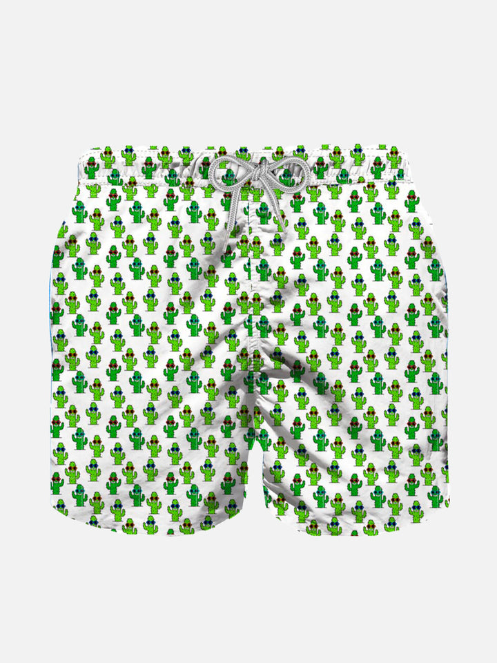 Boy light fabric swim shorts with cactus print - MC2 Saint Barth