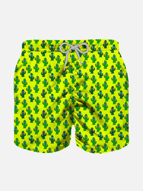 Prickley plant print light fabric boy swim shorts - MC2 Saint Barth