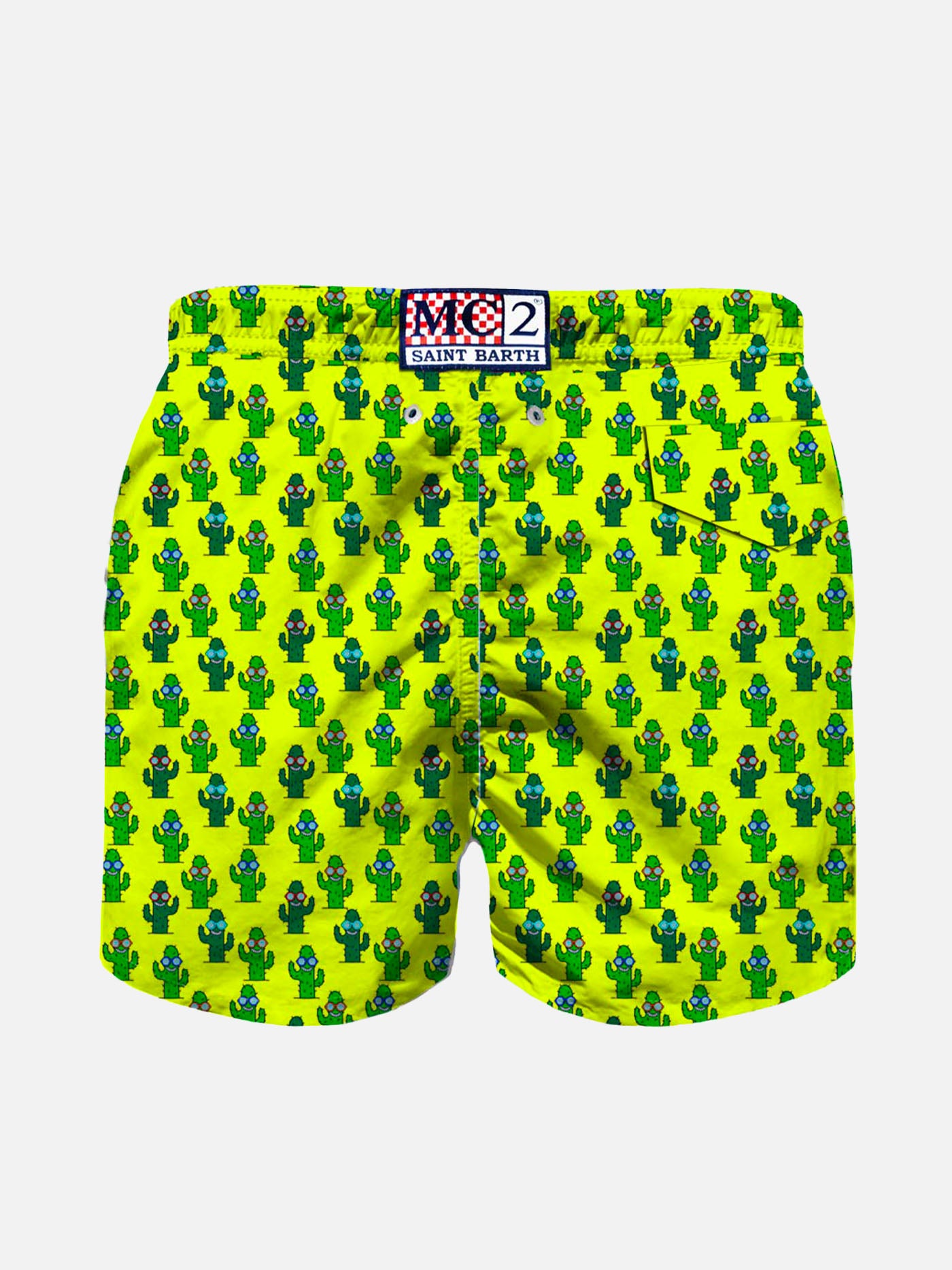 Prickley plant print light fabric boy swim shorts - MC2 Saint Barth