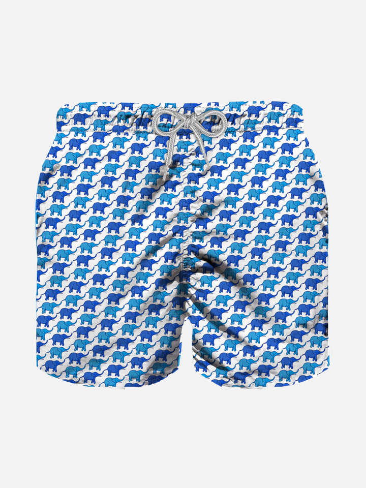Boy light fabric swim shorts with elephant print - MC2 Saint Barth