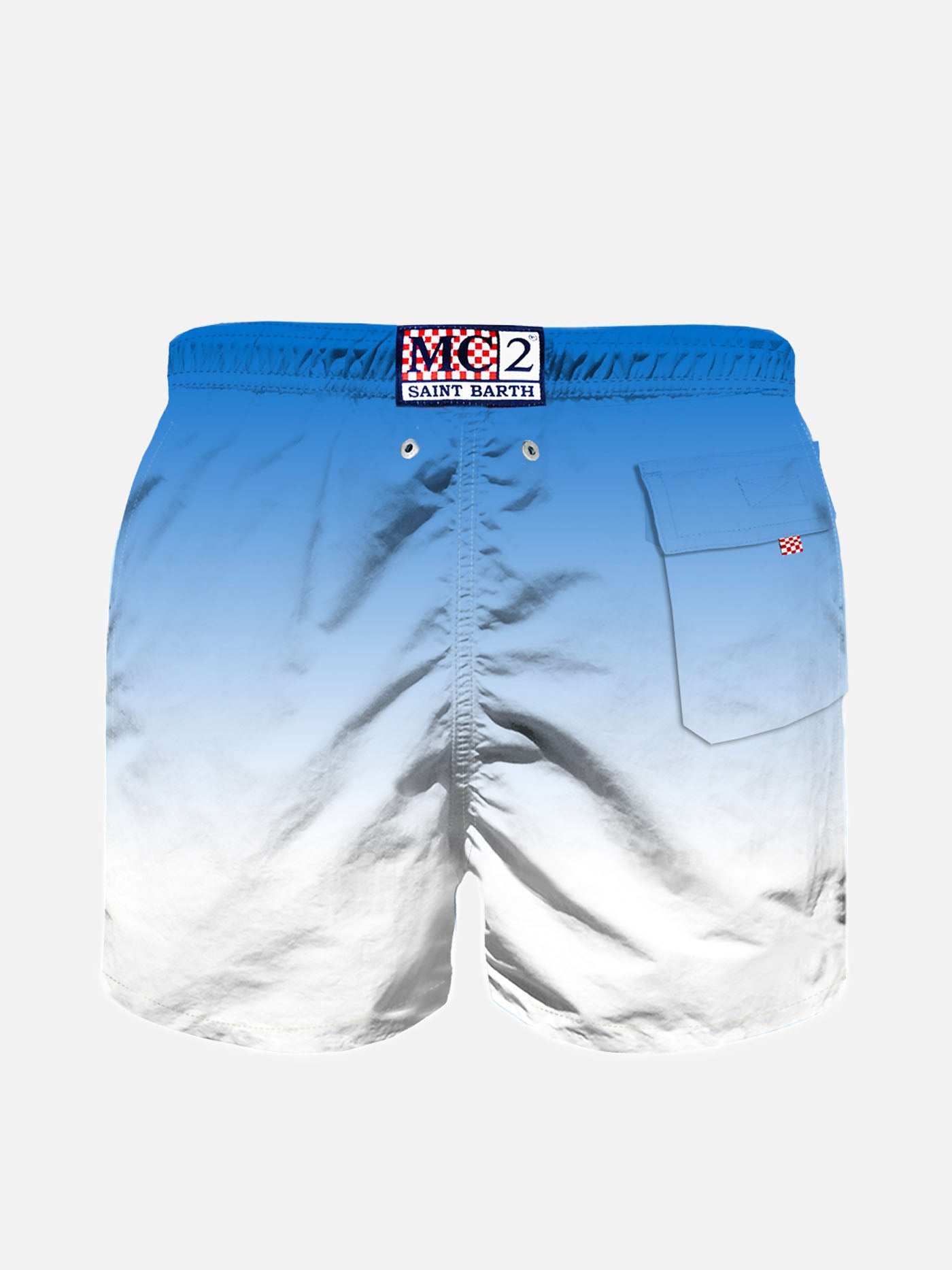 Boy swim shorts with bluette and white gradient print - MC2 Saint Barth