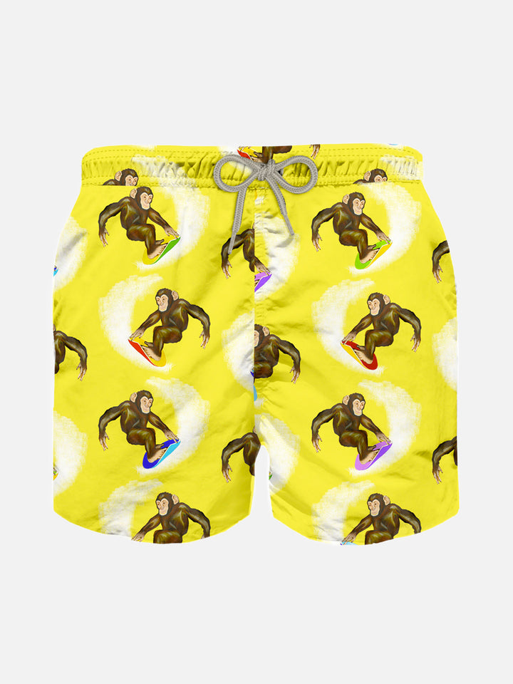 Boy classic swim shorts with monkey print - MC2 Saint Barth