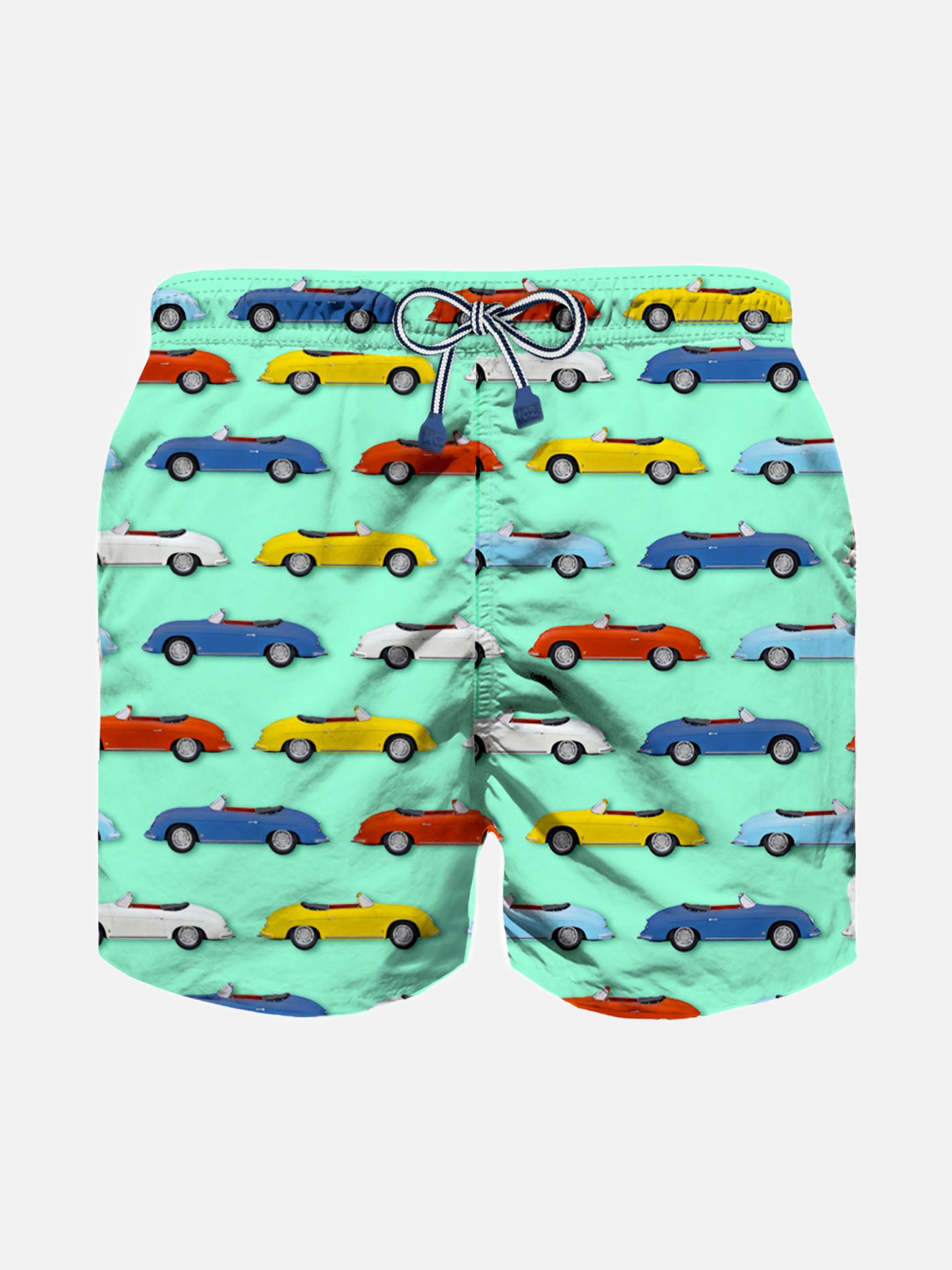Boy light fabric swim shorts with multicolor car print - MC2 Saint Barth