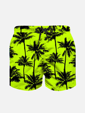 Palm all over print light fabric boy swim shorts - MC2 Saint Barth