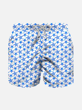 Micro starfish all over print boy's light swimshorts - MC2 Saint Barth