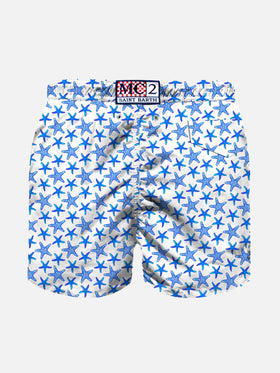 Micro starfish all over print boy's light swimshorts - MC2 Saint Barth