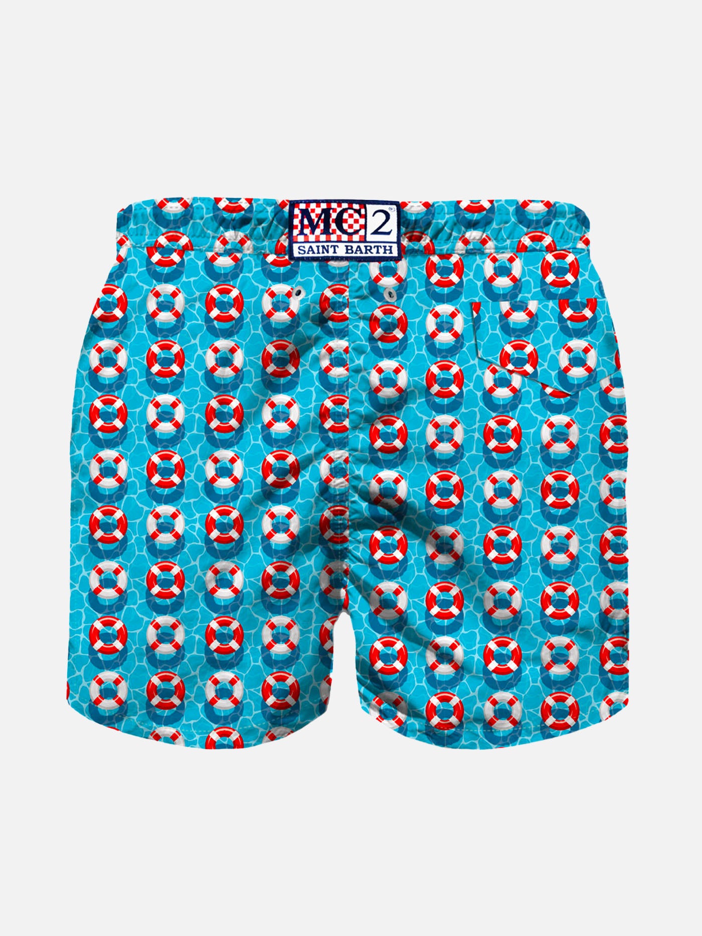 Boy light fabric swim shorts with lifesaver print - MC2 Saint Barth