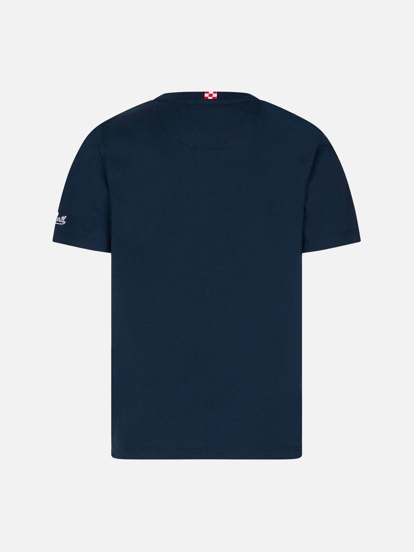 Boy cotton t-shirt with shark printed pocket - MC2 Saint Barth