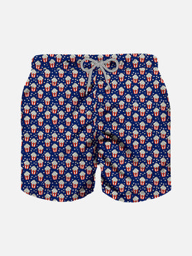 Boy light fabric swim shorts with pop corn print - MC2 Saint Barth