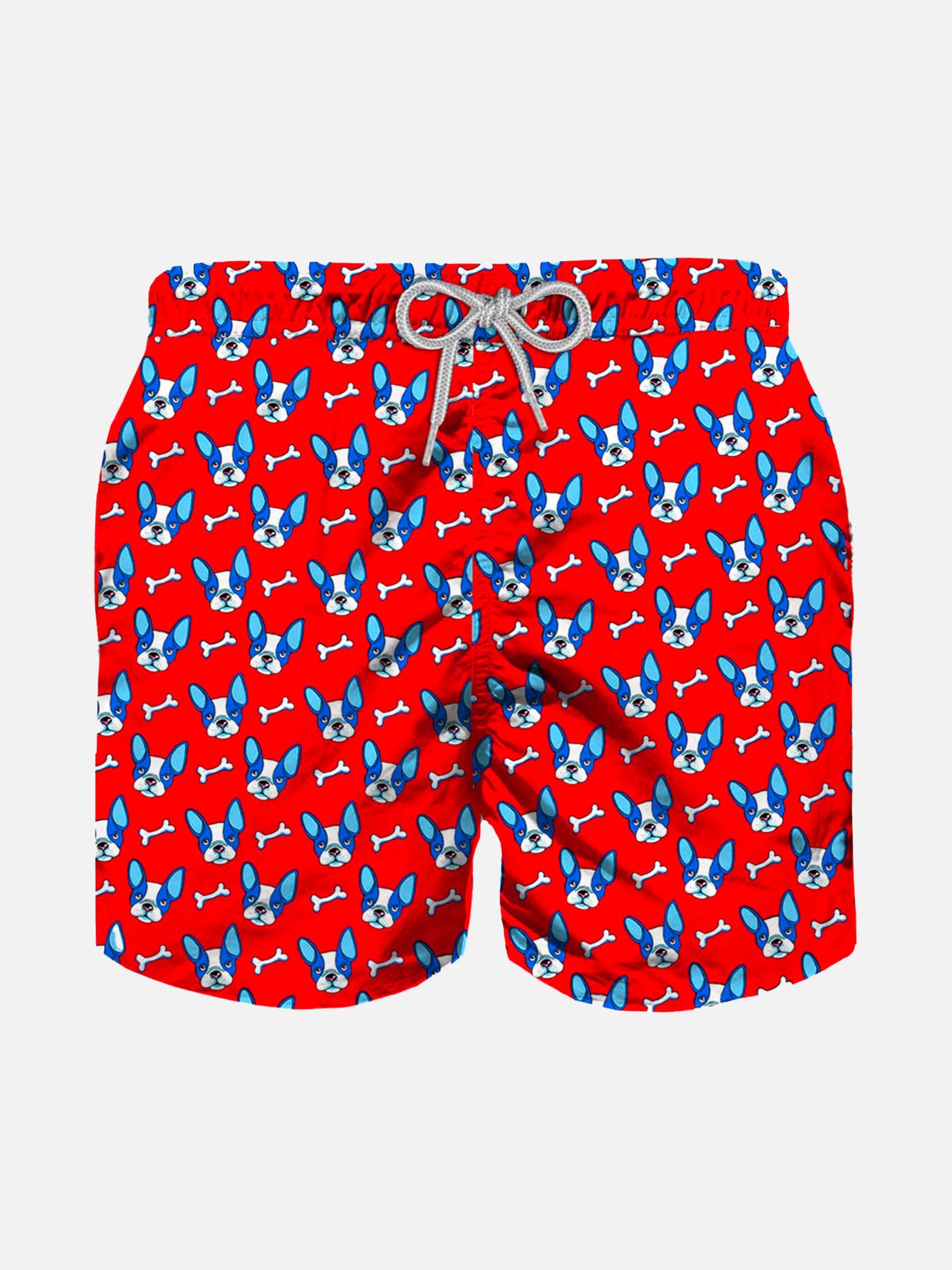 Badeshorts für Jungen aus leichtem Stoff mit französischem Bulldoggen-Print