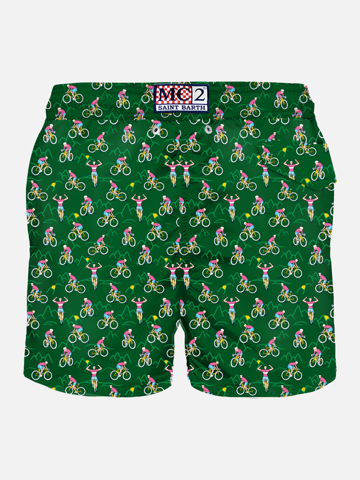 Man light fabric swim shorts with cyclist print - MC2 Saint Barth