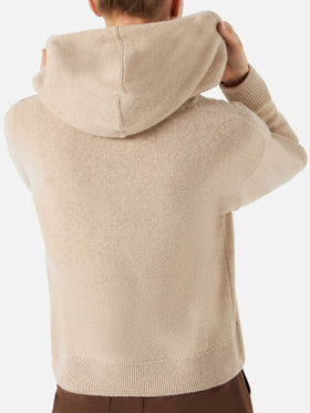 Felpa cropped in maglia da donna con cappuccio e ricamo Day Off