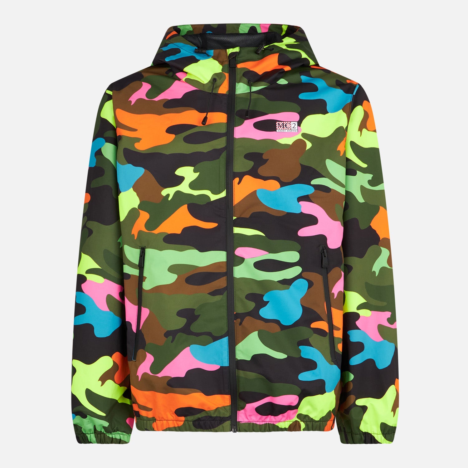 Man hooded lightweight windbreaker with camouflage print - MC2 Saint Barth