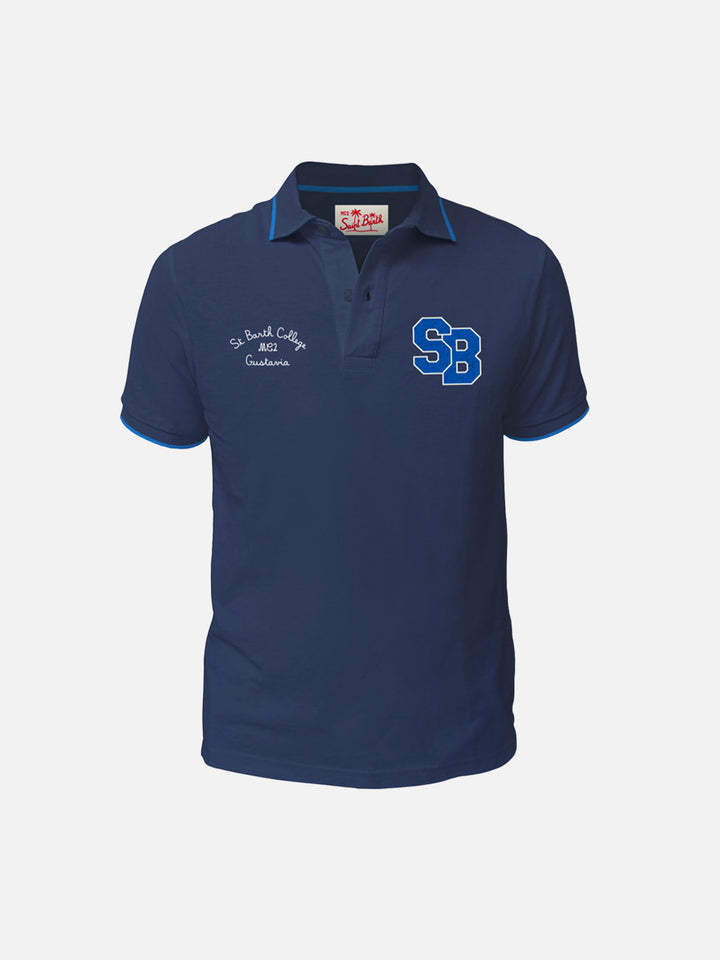 Boy blue cotton piquet polo shirt - MC2 Saint Barth