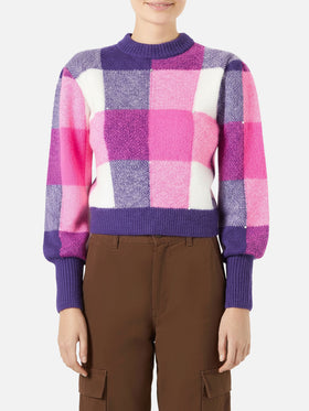 Gebürsteter Damenpullover mit Strasssteinen