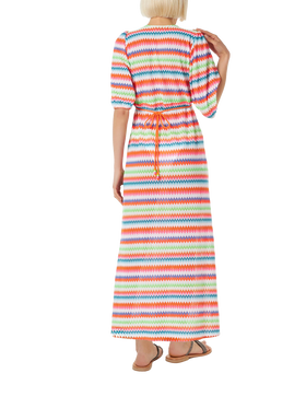 Chevron raschel knit long beach dress Bliss with striped pattern - MC2 Saint Barth