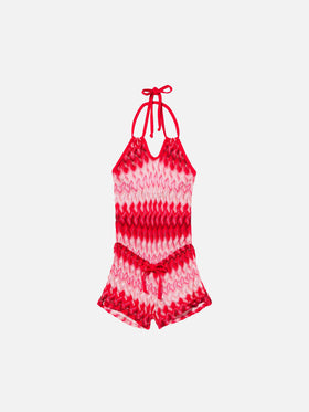 Girl knit dress chevron pattern - MC2 Saint Barth