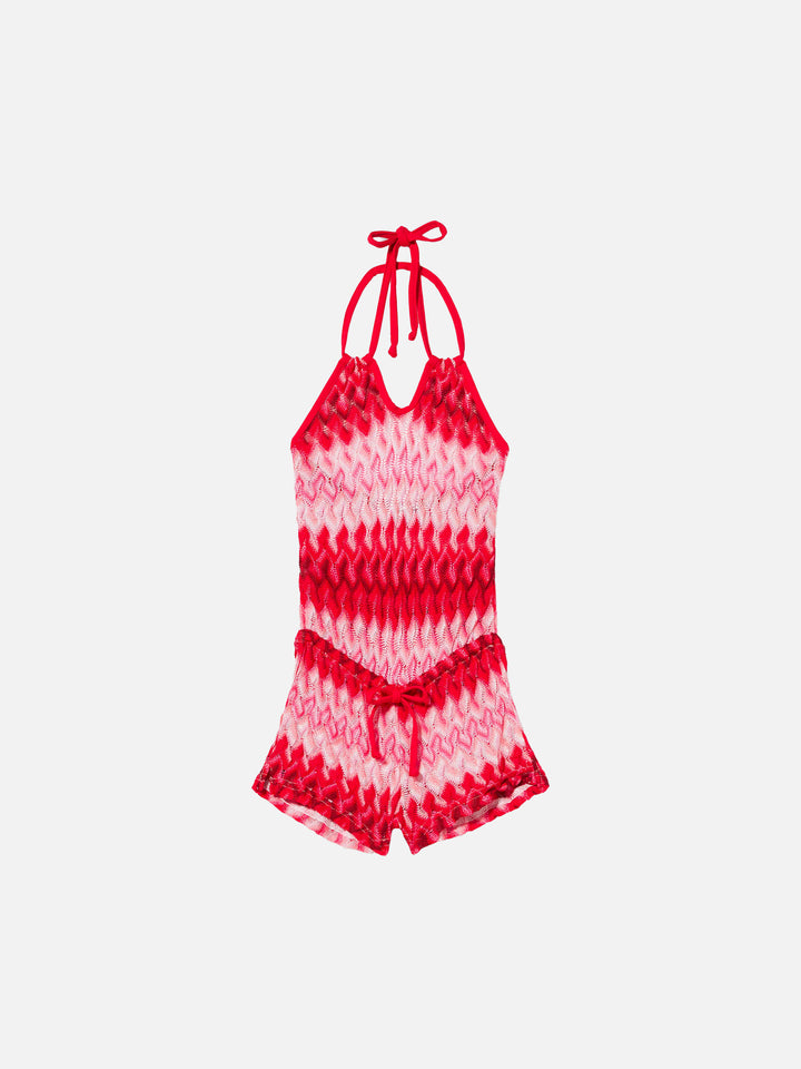 Girl knit dress chevron pattern - MC2 Saint Barth