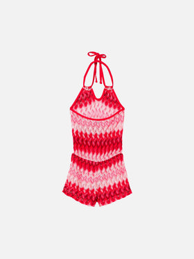 Girl knit dress chevron pattern - MC2 Saint Barth