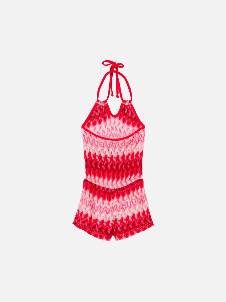 Girl knit dress chevron pattern - MC2 Saint Barth