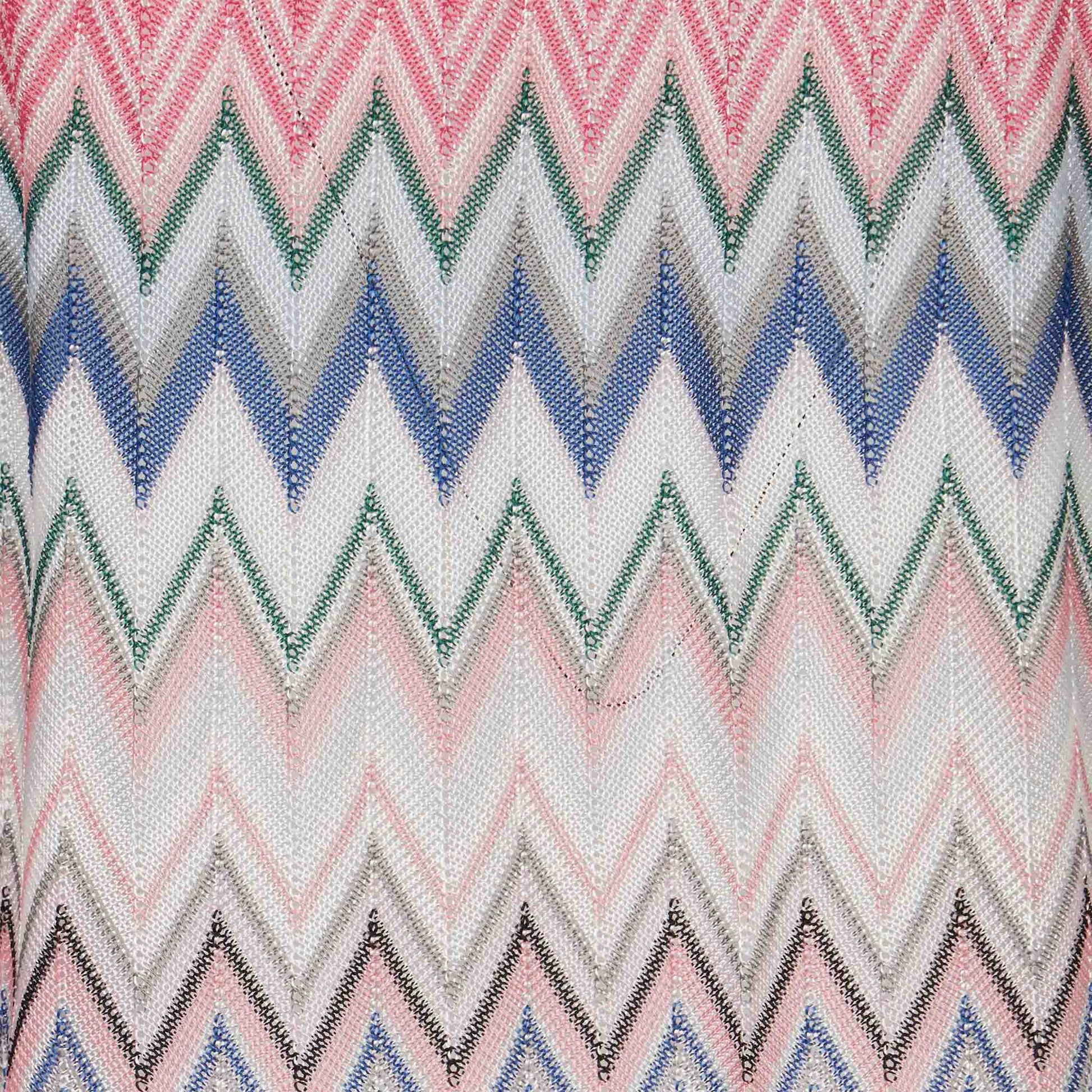 Pink chevron pattern girl knit dress - MC2 Saint Barth