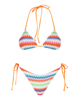 Woman triangle bikini with print chevron pattern - MC2 Saint Barth
