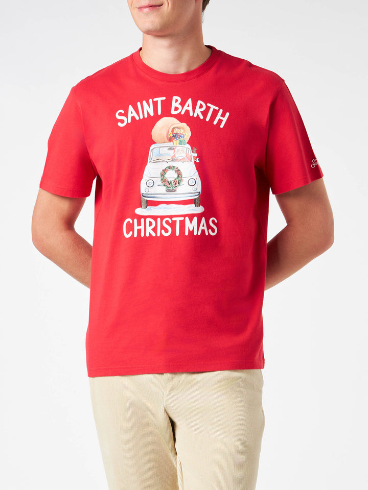 Man heavy cotton t-shirt with Saint Barth Christmas print - MC2 Saint Barth