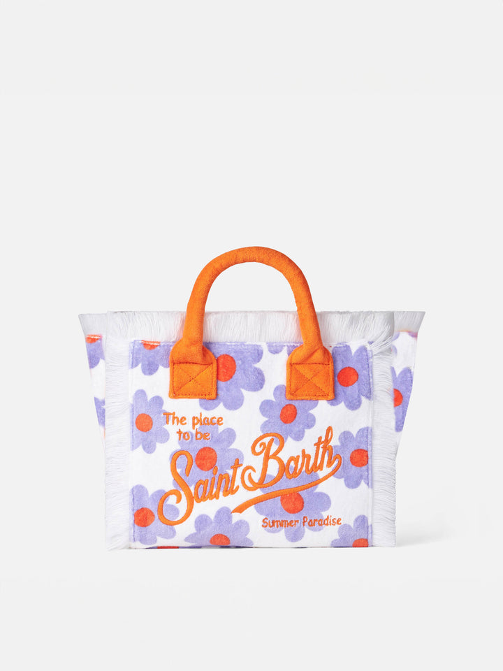 Colette terry handbag with violet and orange daisy print - MC2 Saint Barth
