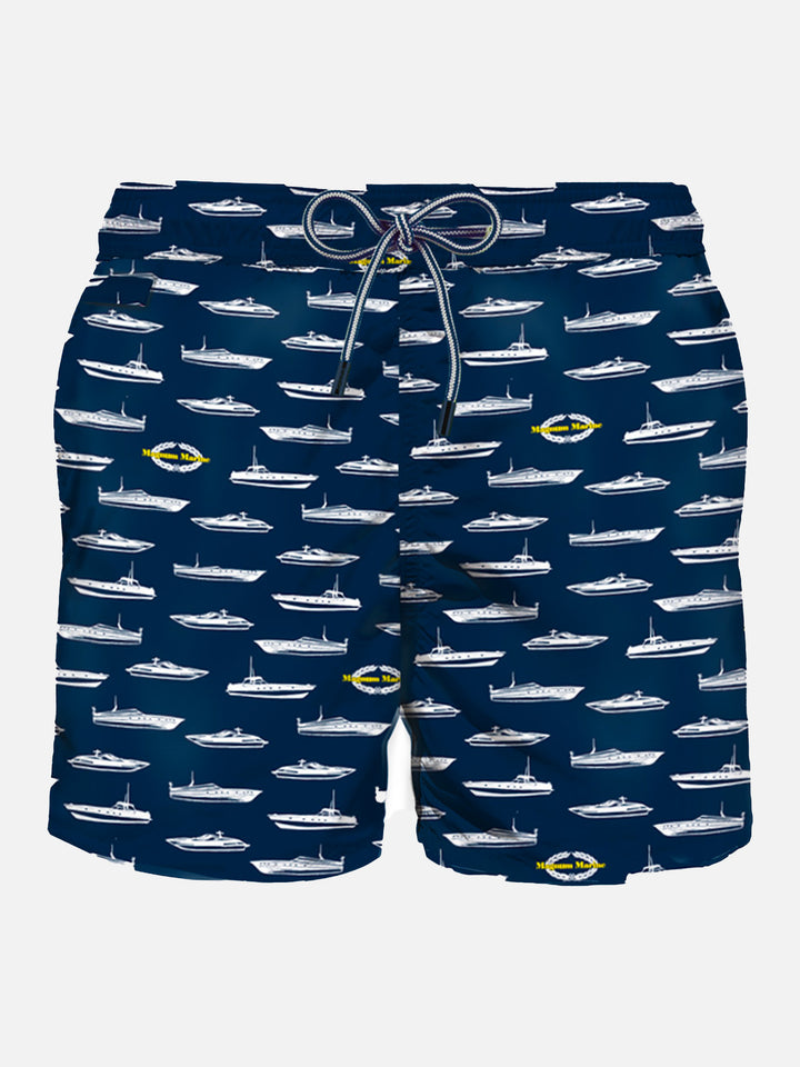 Light fabric man swim shorts yacht print - MC2 Saint Barth