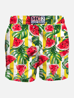 Mid-length swim shorts with watermelon print - MC2 Saint Barth