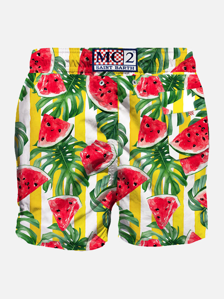 Mid-length swim shorts with watermelon print - MC2 Saint Barth