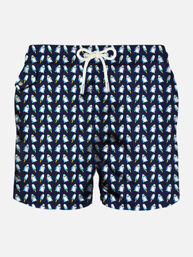 Man swim shorts penguins micro print - MC2 Saint Barth