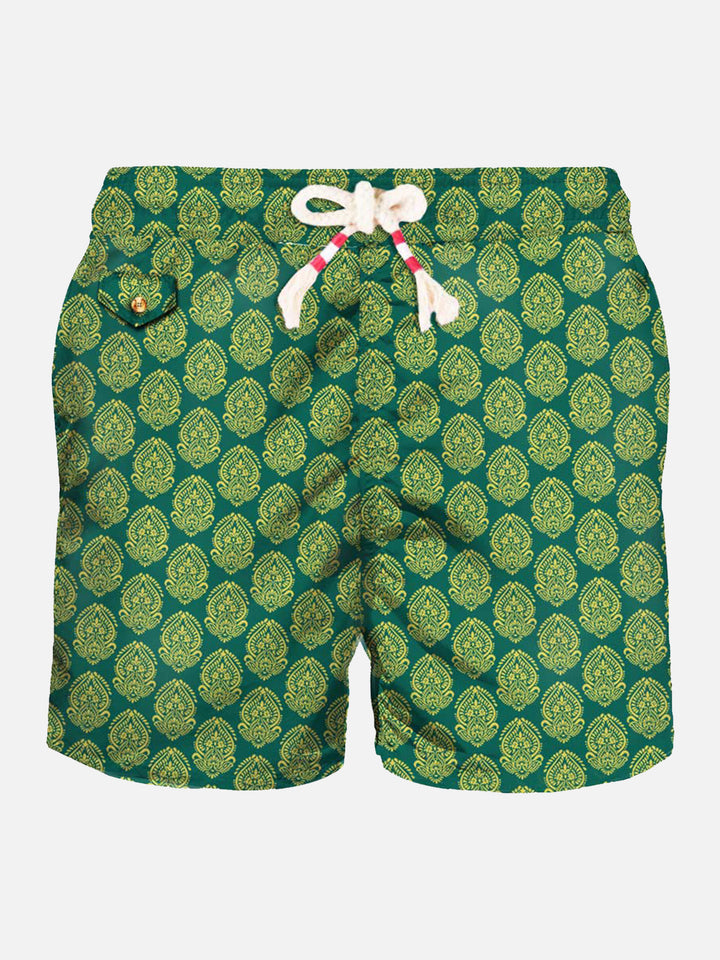 Light fabric man swim shorts Indian print - MC2 Saint Barth