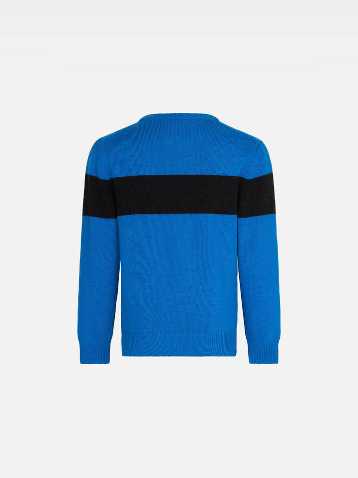 Boy blue sweater with Courma lettering - MC2 Saint Barth