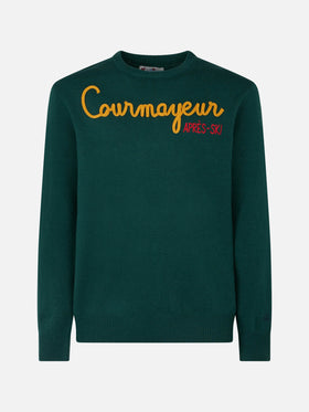 Man crewneck sweater with Courmayeur Après Ski embroidery - MC2 Saint Barth