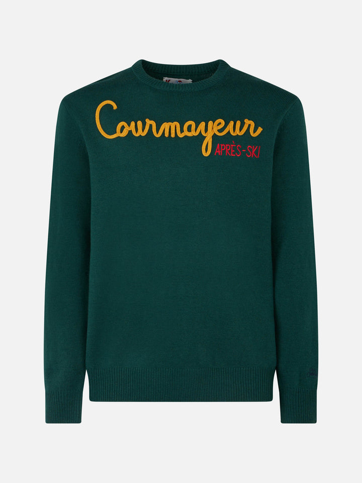 Man crewneck sweater with Courmayeur Après Ski embroidery - MC2 Saint Barth