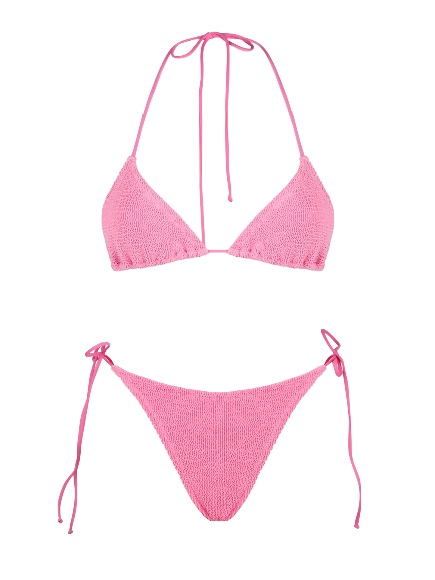 Woman pink crinkle triangle bikini - MC2 Saint Barth