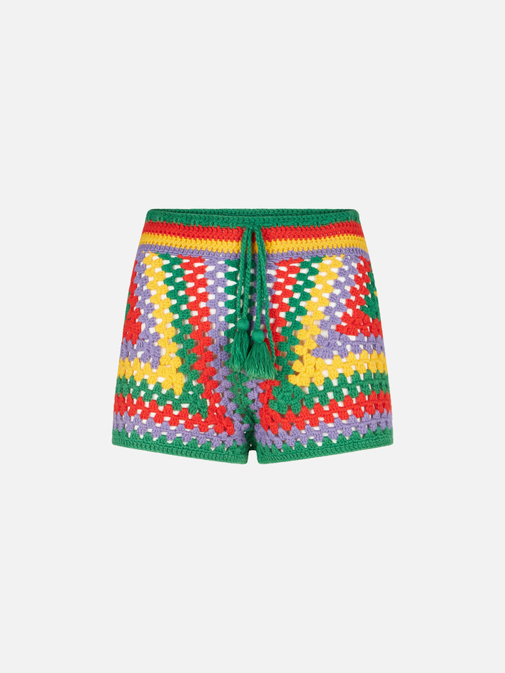 Multicolor crochet shorts - MC2 Saint Barth