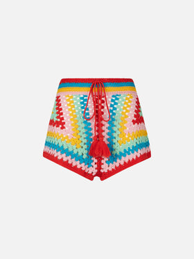 Multicolor crochet shorts - MC2 Saint Barth