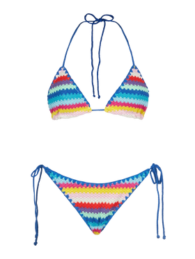 Woman striped crochet triangle bikini - MC2 Saint Barth