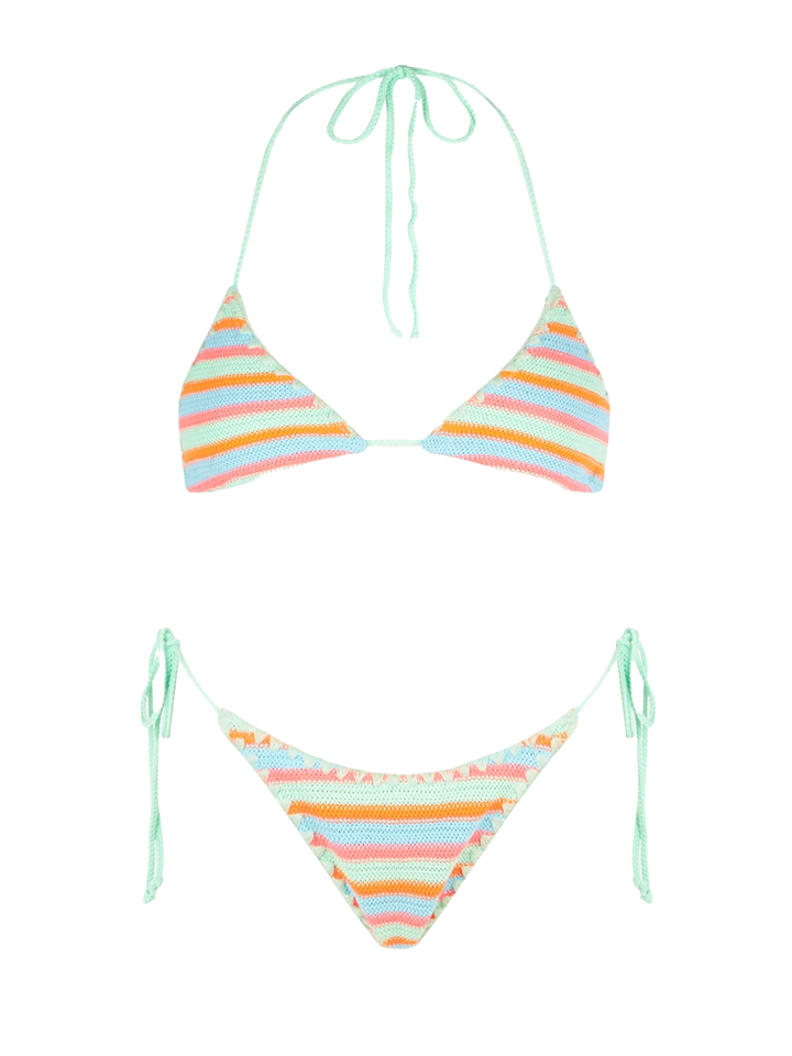 Woman striped crochet triangle bikini - MC2 Saint Barth