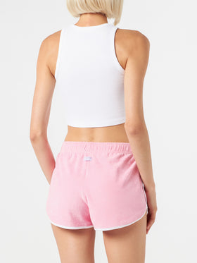 Cotton crop tank top with St. Barth embroidery | MELISSA SATTA SPECIAL EDITION - MC2 Saint Barth