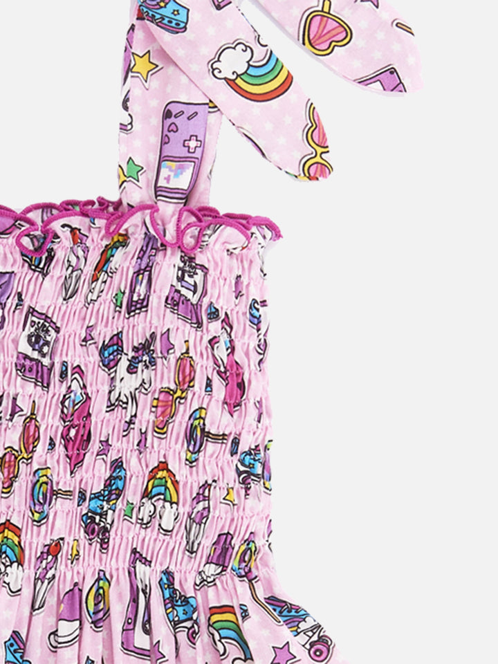 Cotton dress Lola with rainbow print - MC2 Saint Barth