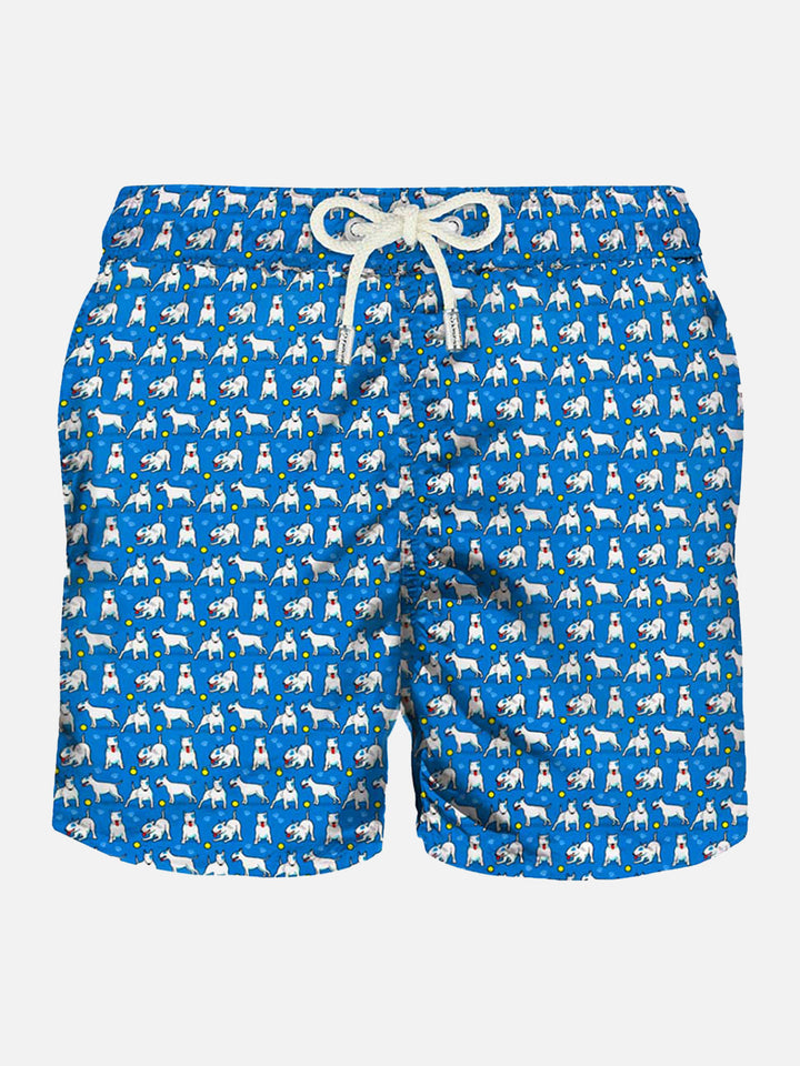 Light fabric man swim shorts bull terrier print - MC2 Saint Barth